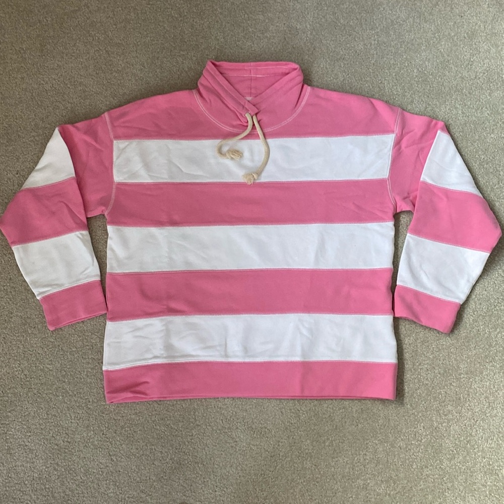 J. Crew Funnelneck striped sweatshirt in original cotton terry. Size: L. NWT